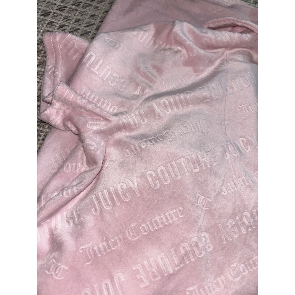 Juicy Couture Sleepwear Set Small Pink on Pink Embossed Monogram Top & Pants - Picture 10 of 10